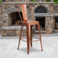 Kai Indoor Outdoor Bar Height Stool - Copper