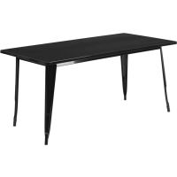 Rectangular Metal Cafe Table 60" x 30" - Black