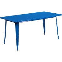 Rectangular Metal Cafe Table 60" x 30" - Blue