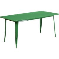 Rectangular Metal Cafe Table 60" x 30" - Green