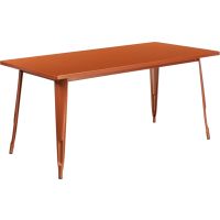Rectangular Metal Cafe Table 60" x 30" - Copper