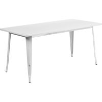 Rectangular Metal Cafe Table 60" x 30" - White