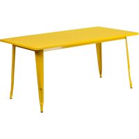 Rectangular Metal Cafe Table 60" x 30" - Yellow
