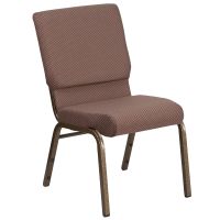 Hercules 18.5" Banquet Chair - Brown Dot Fabric w/Goldvein Frame