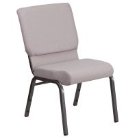 Hercules 18.5" Banquet Chair - Gray Dot Fabric w/Silvervein Frame