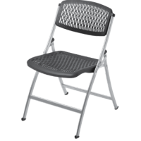 One Series Folding Chair - Silver Frame Black Seat