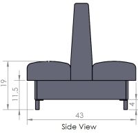 Grove Double Vinyl Booth - Dimensions
