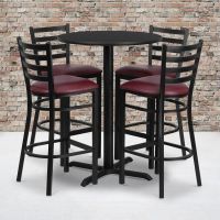 Laminate Table Set - Black/Red Vinyl