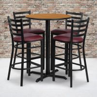 Laminate Table Set - Natural/Red Vinyl
