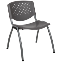 Hercules Perforated Stack Chair - Gray w/Gray Frame