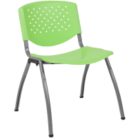 Hercules Perforated Stack Chair - Green w/Gray Frame