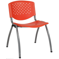 Hercules Perforated Stack Chair - Orange w/Gray Frame
