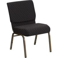 Hercules 21" Banquet Chair - Black Dot Fabric w/ Goldvein Frame