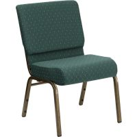 Hercules 21" Banquet Chair - Green Dot Fabric w/ Goldvein Frame