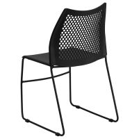 Hercules RUT-498A Stack Chair - Black - Rear View