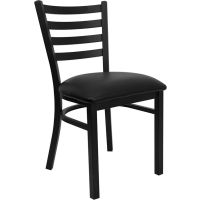 Laminate Table Set - Black Vinyl Ladderback Chair