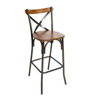 Henry X-back Metal Frame Barstool - Autumn Ash