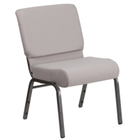 Hercules 21" Banquet Chair - Light Grey Fabric/Silvervein Frame