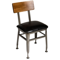 Lincoln Metal Frame Chair - Black Vinyl Seat