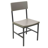 Memphis Metal Frame Chair - Gray Ash Wood Seat