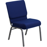 Hercules 21" Banquet Chair - Navy Blue Fabric/Silvervein Frame