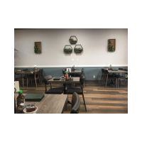 T52 Graphite color Laminate Table Tops in Restaurant