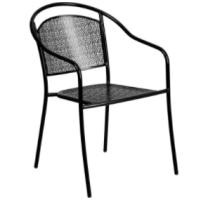 Round Back Outdoor Chair - Black