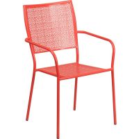Square Back Outdoor Arm Chair - Coral