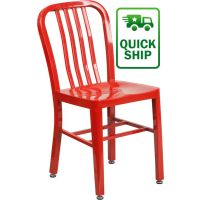 Large metal indoor outdoor chair - red