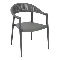 RP-01A Outdoor Restaurant Arm Chair - Anthracite/Dark Gray