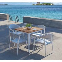 RP-01A Outdoor Restaurant Arm and Side Chairs - White/Gray