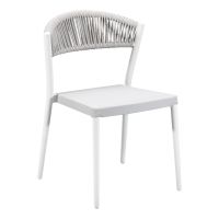 RP-01S Outdoor Restaurant Side Chair - White/Light Gray