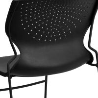 Hercules RUT-438 Stack Chair - Black - Rear View