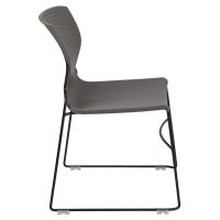 Hercules RUT-438 Stack Chair - Gray - Side View