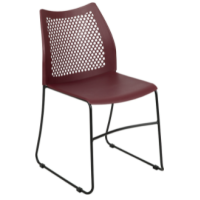 Hercules RUT-498A Stack Chair - Burgundy