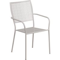 Square Back Outdoor Arm Chair - Light Gray