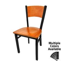 SL2150 Metal Frame Chair - Black Frame/Cherry Seat/Cherry Plain Back