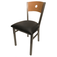 SL2150 Metal Frame Chair - Clear Coat Silver Frame/Vinyl Seat