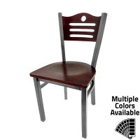 SL2150 Metal Frame Chair - Clear Coat/Mahogany Seat/Mahogany Shoreline Back