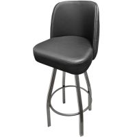 SL8136 Tufted Bucket Barstool - Clear Coat Frame & Black Seat
