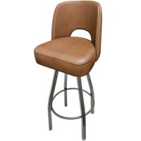 SL9136 Cutout Back Barstool - Clear Coat Frame/Buckskin Seat & Back