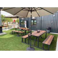 Durango Picnic Table - 30 x 72 in Black Frame with Tricolor slats shown here