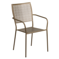 Square Back Outdoor Arm Chair - Gold