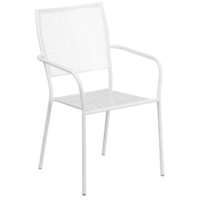 Square Back Outdoor Arm Chair - White