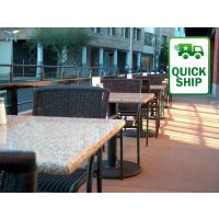 Square Granite Table Tops Placed in Restaurant in Kashmiri White color