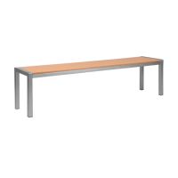 Synthetic Teak Bench - Aluminum Frame with Tan Teak Slats