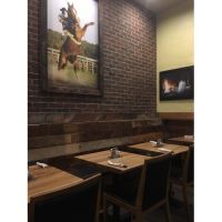 T10 White Oak Live Edge Tables in Restaurant