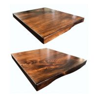 T12 Pinewood Log Edge Table Tops - Walnut Finish