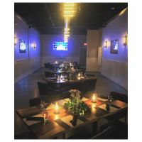 T19 South American Walnut Live Edge Butcher Block Table Top in Restaurant
