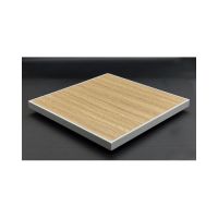 T73 High Pressure Laminate Table Top - Oak/Silver Frame